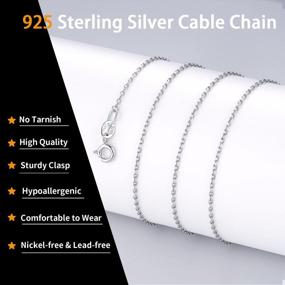 img 3 attached to 18K Gold Plated 925 Sterling Silver Cable Chain Necklace For Women Girls, 1Mm Sturdy & Shiny 14/16/17/18/20/22/24 Inch
