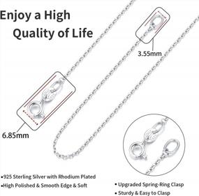 img 1 attached to 18K Gold Plated 925 Sterling Silver Cable Chain Necklace For Women Girls, 1Mm Sturdy & Shiny 14/16/17/18/20/22/24 Inch
