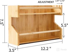 img 3 attached to 🌶️ Organize Your Spices with the WONFUlity Adjustable Expandable Spice Rack – Wall-Mounted or Cabinet Storage, 2-Tier Wooden Shelf for Countertop and Bathroom