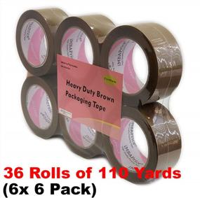 img 1 attached to 2" Brown Shipping Packaging Tape - 36 Rolls Of 110 Yards Each, 330 Feet Long - IMBAPrice Sealing Tape 1 Box Premium