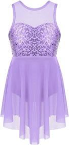 img 4 attached to 💃 Shimmering Chiffon Leotard Dressing for Girls - IEFiEL Sequin Clothing Collection