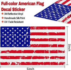 img 3 attached to Creatrill Reflective Distressed Full Color American Flags Decal – 3 Packs 3x5 in. Tactical Military Tattered USA Flag Stickers for Cars, Trucks, Hard Hats, and Lunch Boxes