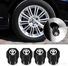 img 2 attached to 🚗 Enhance Your Toyota's Style with MXTAWM Valve Stem Caps: Perfect for Camry, Yaris, Corolla, and More! (4 Pieces, Black, 1 inch)