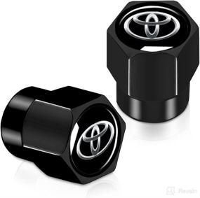 img 1 attached to 🚗 Enhance Your Toyota's Style with MXTAWM Valve Stem Caps: Perfect for Camry, Yaris, Corolla, and More! (4 Pieces, Black, 1 inch)