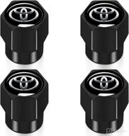 🚗 enhance your toyota's style with mxtawm valve stem caps: perfect for camry, yaris, corolla, and more! (4 pieces, black, 1 inch) логотип