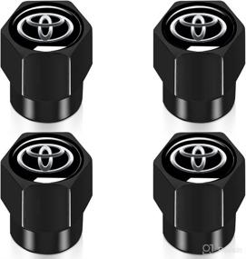 img 4 attached to 🚗 Enhance Your Toyota's Style with MXTAWM Valve Stem Caps: Perfect for Camry, Yaris, Corolla, and More! (4 Pieces, Black, 1 inch)