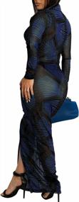 img 3 attached to Sheer Mesh Long Sleeve Midi Dress: The Perfect Club Night Out Or Beach Cover-Up For Women