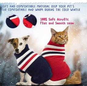 img 3 attached to Rypet 2 Packs Striped Cat Sweater - Warm Knitted Sweater for Winter - XS Size for Kittys and Small Dogs