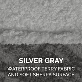img 1 attached to Cozy & Waterproof Dog Blanket For Larger Breeds - Self-Warming, Washable & Snuggly Soft Terry Sherpa In Silver Gray - Furhaven Large Edition