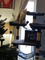 img 1 attached to Bewishome Light Grey Cat Tree Condo With Multiple Perches, Houses, Hammock, And Sisal Scratching Posts - Large Kitty Tower Furniture And Activity Center For Kitten Play And Lounging (Model MMJ03G) review by Robert Grind