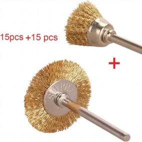 img 4 attached to 30 Pcs Brass Wire Brush Kit For Dremel & Rotary Tools - Perfect For Cleaning Various Surfaces!