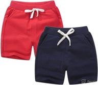 🩳 cute and cozy ptpuke toddler kids cotton sport jogger shorts: perfect comfort for boys and girls логотип