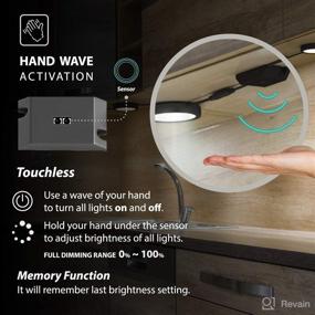 img 3 attached to 💡 EShine Hand Wave Sensor Black Matte Under Cabinet Puck Lights – Dimmable LED Circular Lights, Pack of 3 – Cool White (6000K)