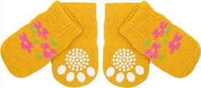 img 2 attached to Предотвратите облизывание собак с помощью носков CuteBone Yellow Flower для маленьких/средних/крупных собак - 4GWZ05S