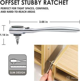 img 3 attached to STREBITO Right Angle Screwdriver Set: 32-Piece 1/4 Inch Mini Ratchet Kit for Tight Spaces