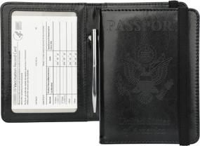 img 4 attached to GDTK Leather Passport Holder Blocking Travel Accessories - Passport Covers