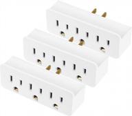3pack abbotech outlet adapter & extender wall tap - grounded for safety! logo