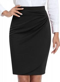 img 2 attached to Flattering And Chic: RANPHEE'S High Waisted Ruched Wrap Pencil Skirts For Women