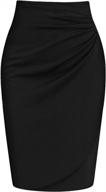 flattering and chic: ranphee's high waisted ruched wrap pencil skirts for women logo