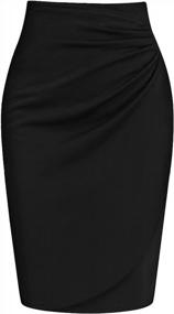 img 4 attached to Flattering And Chic: RANPHEE'S High Waisted Ruched Wrap Pencil Skirts For Women