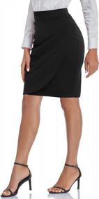 img 1 attached to Flattering And Chic: RANPHEE'S High Waisted Ruched Wrap Pencil Skirts For Women