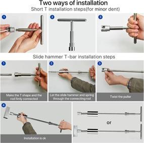 img 1 attached to 🔧 QIUJIN Auto Body Repair Tool Kit - Ultimate Solution for Car Dent Removal, Hail Damage, and Minor Dents - Includes Double Pole Bridge, Slide Hammer T bar, Glue Puller Tabs, and Glue Shovel - Silver Finish