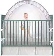 👶 lightotos baby crib tent: secure pop up net canopy for fall and mosquito protection (grey) logo