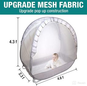 img 1 attached to 👶 LIGHTOTOS Baby Crib Tent: Secure Pop Up Net Canopy for Fall and Mosquito Protection (Grey)