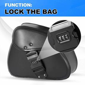 img 3 attached to Motorcycle Saddlebags Buckle Throw Over Bag, OXMART Quick Release Anti-Theft Storage Tool Leather Sissy Bar Side Bag Universal Compatible With Harley Honda Kawasaki Yamaha Sportster