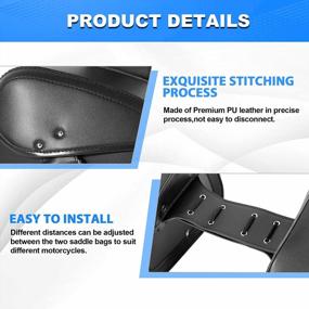 img 1 attached to Motorcycle Saddlebags Buckle Throw Over Bag, OXMART Quick Release Anti-Theft Storage Tool Leather Sissy Bar Side Bag Universal Compatible With Harley Honda Kawasaki Yamaha Sportster