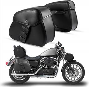 img 4 attached to Motorcycle Saddlebags Buckle Throw Over Bag, OXMART Quick Release Anti-Theft Storage Tool Leather Sissy Bar Side Bag Universal Compatible With Harley Honda Kawasaki Yamaha Sportster