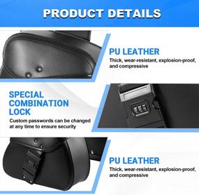 img 2 attached to Motorcycle Saddlebags Buckle Throw Over Bag, OXMART Quick Release Anti-Theft Storage Tool Leather Sissy Bar Side Bag Universal Compatible With Harley Honda Kawasaki Yamaha Sportster