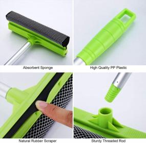 img 2 attached to Car Washing Windshield Squeegees, Auto Windshield Cleaning Tool Cars Window Squeegee Brush With Handle Glass Wiper Cleaner Tools With Scrubber Sponge