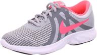 👟 girls' nike revolution running shoes in pink cool grey white - athletic footwear logo