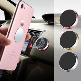 img 4 attached to 📱 VizGiz 3 Pack Universal Magnetic Phone Mount for Car Dashboard and Steering Wheel - Compatible with Phone X 8 7 6s 6 Plus Galaxy S8 S7 S6 Edge,Note 5 4 & More