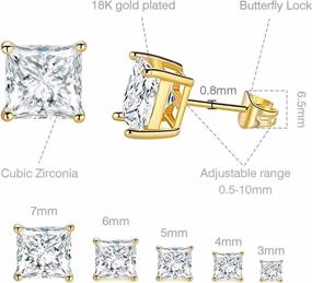 img 2 attached to Sparkle In Style With GEMSME'S 18K Gold Plated Cubic Zirconia Stud Earrings Set Of 5