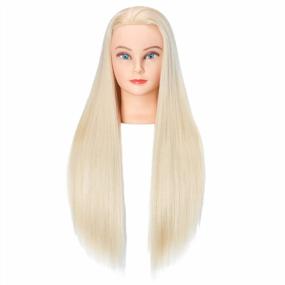 img 3 attached to 26"-28" Super Long Synthetic Fiber Hair Manikin Head Styling Training Mannequin Head For Hairdressers (92018W61320)