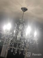 картинка 1 прикреплена к отзыву Saint Mossi Crystal Chandelier Light Fixture Modern Chandelier Crystal Lighting , Crystal Pendant Raindrop Chandelier For Dining Room,Bedroom,Living Room,H23 X D24, 6-Light от Obhed Mac