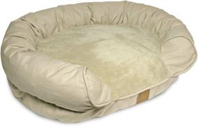 img 1 attached to Petmate AKC Ultra Bolster Pet Bed Cream, 24x28 - Best Quality & Comfort for your Beloved Pet!