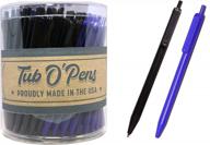 100 retractable ballpoint pens - usa made, bulk 1.0mm medium point, black/blue ink - perfect for businesses & schools! logo