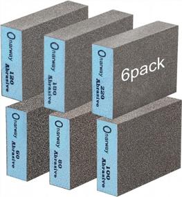 img 4 attached to 6 Pack Onarway Sanding Blocks - Wet/Dry Dual-Use Sponges (60-220 Grits) For Wood, Metal & Wall Polish