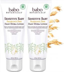 img 2 attached to Fragrance-Free Babo Botanicals Sensitive Baby Daily Hydra Lotion With Shea Butter, Chamomile And Calendula - 2 Pack 8 Oz.