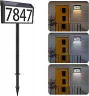 waterproof solar-powered address sign with led illuminated house numbers, 3 lighting modes, wall mounted and in-ground options for outdoor home yard, perfect for search engine optimization логотип