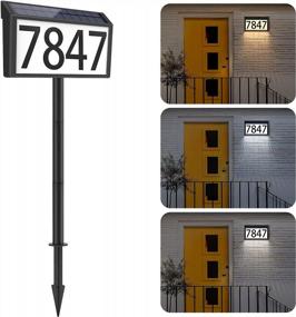img 4 attached to Waterproof Solar-Powered Address Sign With LED Illuminated House Numbers, 3 Lighting Modes, Wall Mounted And In-Ground Options For Outdoor Home Yard, Perfect For Search Engine Optimization