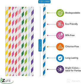 img 3 attached to Zunii 300 Pack Multi Color Biodegradable Straws