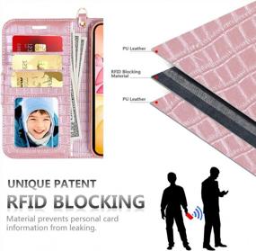 img 2 attached to RFID блокирующий крокодиловый чехол-кошелек из розового золота ручной работы с прорезями для карт и съемным ручным ремешком для IPhone 11 6.1 " 2019 - Skycase