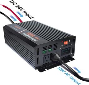 img 1 attached to aeliussine 1000W Pure Sine Wave Inverter 24V DC to AC 120V - LCD Display & Remote Switch - Ideal for Car & Off-Grid Solar Power Systems