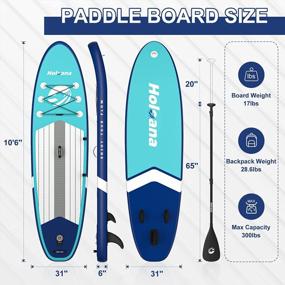 img 3 attached to 10'6"×31"×6" Ultra-Light Inflatable Stand Up Paddle Board - Non-Slip Deck Pad, Backpack, Leash, Paddle & Hand Pump Included!