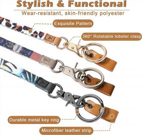 img 3 attached to Stylish Floral MNGARISTA Neck Lanyard For Women, Perfect For Keys, ID Badges And Wallets, Durable And Vibrant Design With Keyring And Clasp, Ideal For School Or Hawaii Vacation