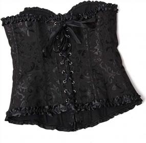 img 2 attached to Plus Size Floral Lace-Up Back Corset Bustier Top For Sexy Women'S Lingerie